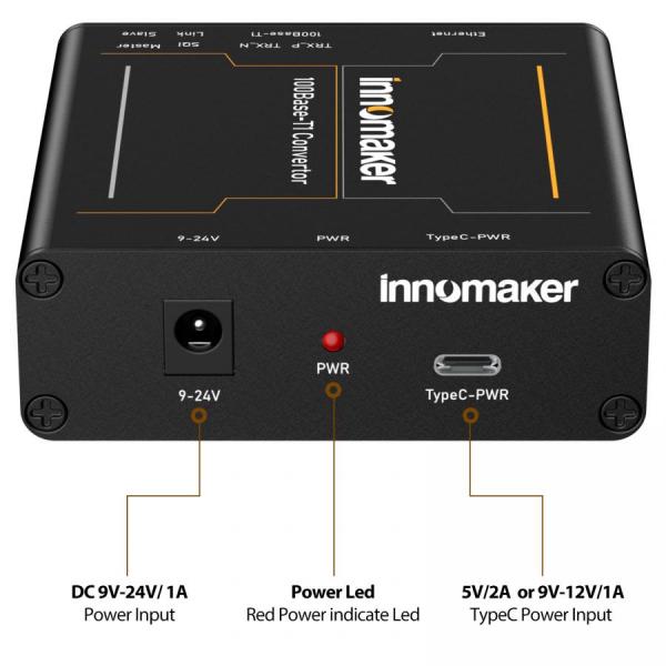 디바이스마트,MCU보드/전자키트 > 통신/네트워크 > 기타 네트워크/통신,Innomaker,100BASE-T1-TX-N Ethernet Media Converter,100BASE Ethernet Media Converter / 100BASE-T1 (100 Mbit/s Fullduplex) ↔ 100BASE-TX (100 Mbit/s) 변환 / RJ45 커넥터 지원 / TE MATEnet 및 MOLEX 어댑터 포함 / NXP TJA1101 IEEE 802.3bw 호환 / Plug and Play, 드라이버 불필요 / 최대 70도까지 작동 온도 / 견고한 알루미늄 합금 케이스 / 링크 LED로 상태 표시 / Maste