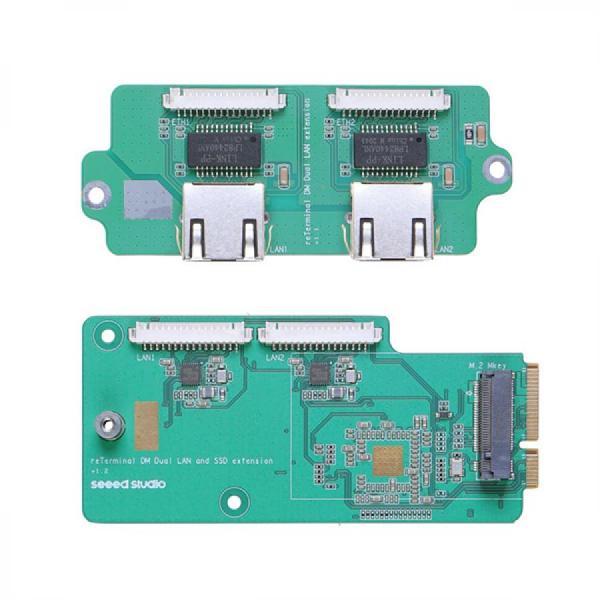 디바이스마트,오픈소스/코딩교육 > 라즈베리파이 > 라즈베리파이 확장보드/HAT,Seeedstudio,reTerminal DM Dual LAN and SSD extension [114993112],듀얼 1기가비트 이더넷 포트 2개 / NVMe SSD 커넥터 1개 / reTerminal DM 전용 설계 / 기능 향상 및 호환성 / 네트워크 모니터링 및 데이터 저장 지원