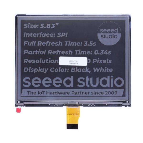 디바이스마트,MCU보드/전자키트 > 디스플레이 > E-paper,Seeedstudio,5.83인치 Monochrome e-Ink / ePaper Display (648x480), XIAO/아두이노/STM32 지원 [104990858],5_83인치EInk / 해상도648x480 / SPI인터페이스 / COG280um패키지 / 온칩RAM / OTP내장 / XIAO지원 / Arduino지원 / STM32지원 / 저전력