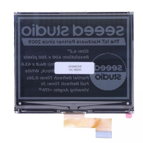 디바이스마트,MCU보드/전자키트 > 디스플레이 > E-paper,Seeedstudio,4.2인치 Monochrome e-Ink / ePaper Display (400x300), XIAO/아두이노/STM32 지원 [104990857],4.2인치 / 400x300 / SPI / 단색ePaper / 칩셋eInk / MCU호환