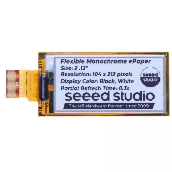 디바이스마트,MCU보드/전자키트 > 디스플레이 > E-paper,Seeedstudio,2.13인치 Flexible Monochrome e-Ink / ePaper Display (212x104), XIAO/아두이노/STM32 지원 [104990847],2.13인치eInk / 212x104해상도 / SPI인터페이스 / COG패키지 / 온칩RAM / 저전력 / 반사모드 / 광시야각170도 / XIAO호환 / ArduinoSTM32호환