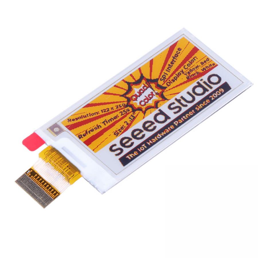 2.13인치 Quadruple Color e-Ink / ePaper Display (122x250), 노랑/빨강 추가, XIAO/아두이노/STM32 지원 [104990846]