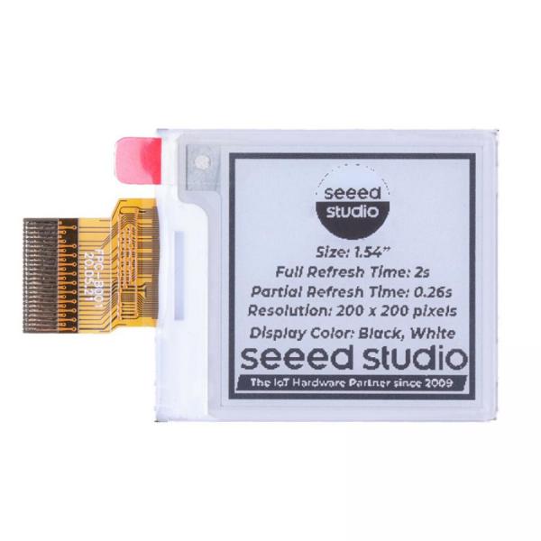 디바이스마트,MCU보드/전자키트 > 디스플레이 > E-paper,Seeedstudio,1.54인치 Monochrome e-Ink / ePaper Display (200x200), XIAO/아두이노/STM32 지원 [104990843],GDEY0154D67 / 사이즈1 54인치 / 해상도200x200 / 도트매트릭스 / SPI / 24핀피치 / 시야각>170도 / 전압3V3 / 동작온도0~50C / 무게3g / 두께1mm / 드라이버XIAO / 드라이버STM32 / 드라이버Arduino / Micropython / 전력4mW