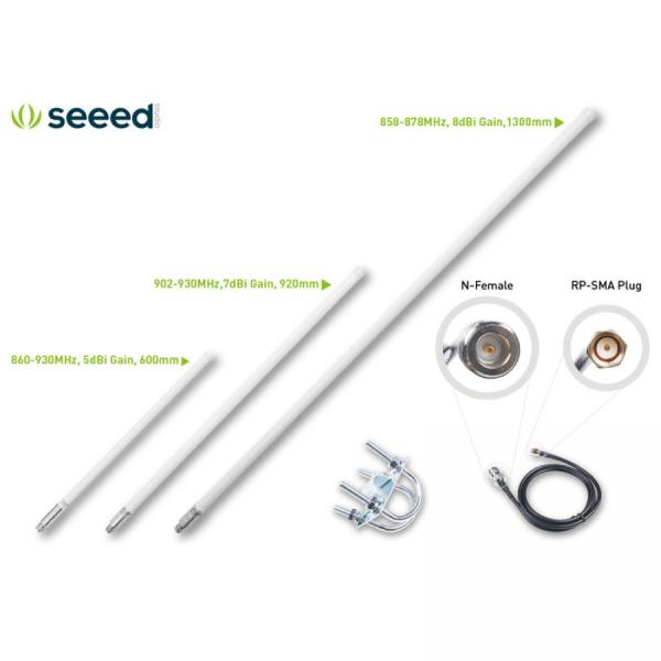 디바이스마트,MCU보드/전자키트 > 통신/네트워크 > 안테나 > 실외용 안테나,Seeedstudio,Fiberglass Antenna; 858-878MHz 8dBi-1300mm [318020611],모델유리섬유안테나 / 주파수858-878MHz / 이득8dBi / 길이1300mm / 재질FRP(백색) / NJ이중이빨커넥터 / 임피던스50옴 / 방사패턴전방향 / 케이블RG-141 / 최대전력2W / 작동온도-30~65°C / 하드웨어포함