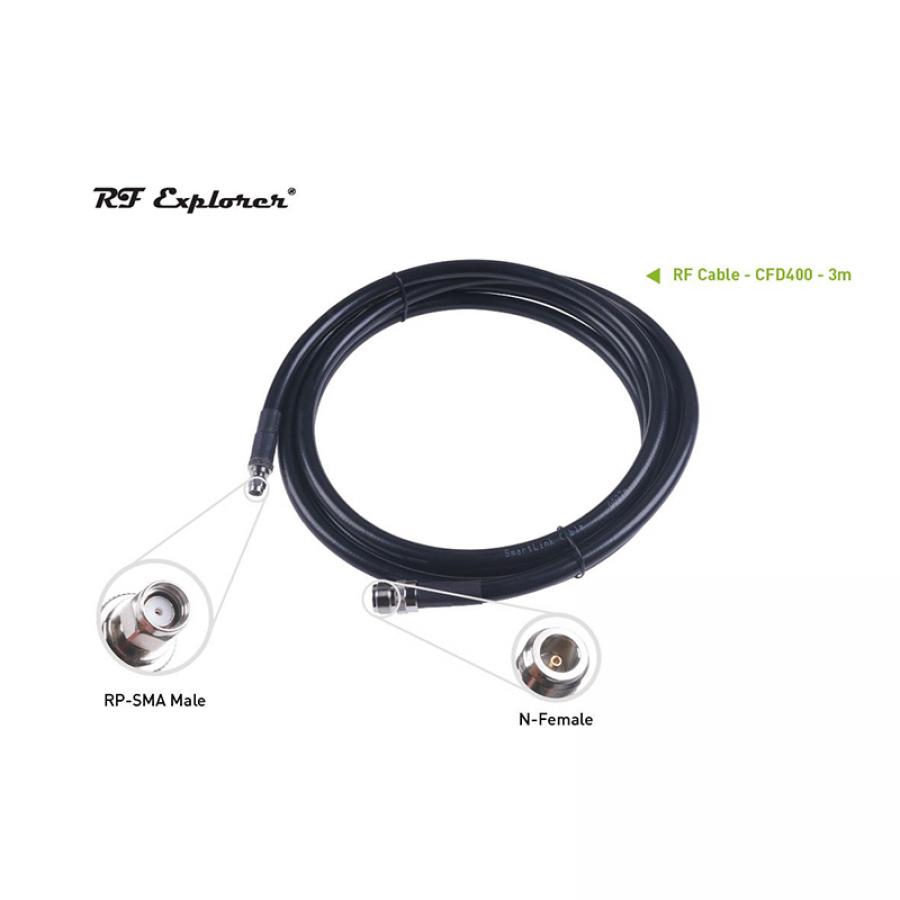 SenseCAP M1 시리즈용 RF Cable; N Female to RP-SMA Male-CFD400-Black-3m [321990876]