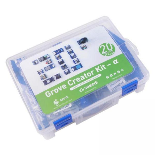 디바이스마트,MCU보드/전자키트 > 교육용키트/로봇 > 교육용키트 > 전기/전자/회로,Seeedstudio,Grove Creator Kit - ɑ - 20 Grove functional modules in one box [110020228],GroveCreatorKit / 20모듈박스 / 튜토리얼포함 / 초보용구성 / 케이스포함 / SeeedStudio