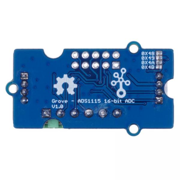디바이스마트,MCU보드/전자키트 > 전원/신호/저장/응용 > ADC/DAC,Seeedstudio,Grove - 4 Channel 16-bit ADC (ADS1115) w/ Programmable Amplifier Gain [109020041],ADS1115 / 16비트 / PGA / 4채널 / I2C / 2V-5V / 8SPS860SPS / 단일 / 차동 / 주소0x48~0x4B / Grove커넥터