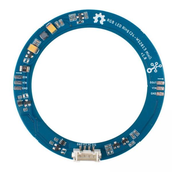 디바이스마트,MCU보드/전자키트 > 디스플레이 > LED,Seeedstudio,Grove - RGB LED Ring (24-WS2813 Mini) [104020168],24WS2813 / WS2813Mini / 70mmRing / Chainable / GroveConnector / 5V3.3VInput / DataLevel5V / 24bitColor / OnboardGrove / VinPower