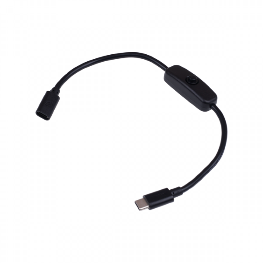 USB Type-C Male to Female Extension Cable with Switch - 28cm [114992382]
