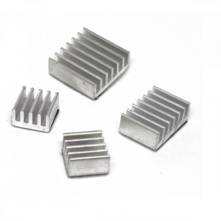 Heat Sink Kit for Raspberry Pi 4B - Silver Aluminum [110991327]