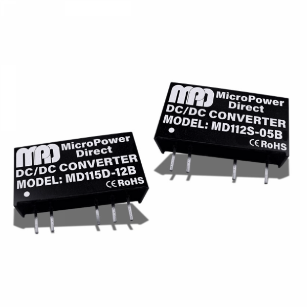 디바이스마트,전원/파워/배터리 > DC-DC 컨버터 모듈 > 강하형 모듈(실장) > 절연 스위칭 모듈,MPD,MD105D-05B,1W, 1.5kVDC 절연, 5V 입력, ±5V/±100mA 출력, 19.60 x 6.00 x 10.10 (mm) /          MD105D-05E 대체 상품