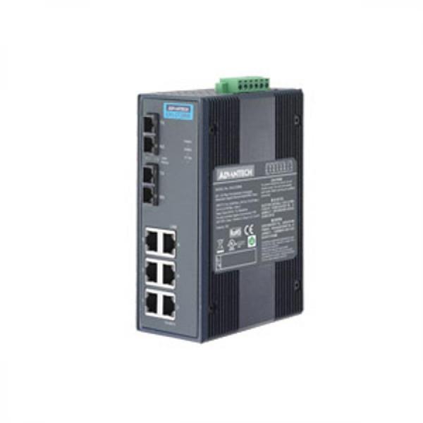 디바이스마트,MCU보드/전자키트 > 통신/네트워크 > 이더넷/PoE(Power over Ethernet),어드밴텍,EKI-2728MI-BE, 6Gx+2 멀티모드 비관리형 이더넷 스위치,6 개의 기가비트 이더넷 포트(자동 협상 지원) 및 2 개의 기가비트 광섬유 포트 / 최대 9k 바이트까지의 점보 프레임 전송 지원