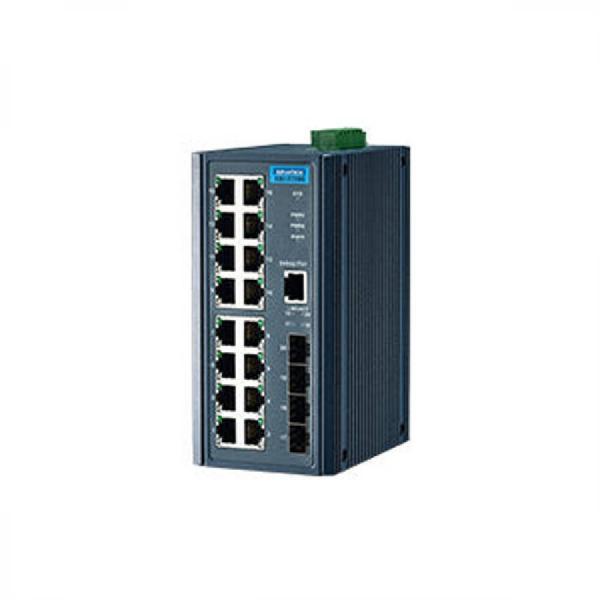 디바이스마트,MCU보드/전자키트 > 통신/네트워크 > 이더넷/PoE(Power over Ethernet),어드밴텍,EKI-2720G-4F-AE, 16G+4SFP 포트 비관리형 이더넷 스위치,16개의 기가비트 이더넷 포트 + 4개의 SFP 포트 / 쉽고 유연한 광섬유 확장을 위한 SFP 소켓