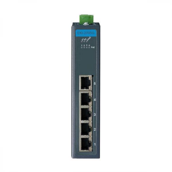 디바이스마트,MCU보드/전자키트 > 통신/네트워크 > 이더넷/PoE(Power over Ethernet),어드밴텍,EKI-2705G-1GPI-A (4GE PoE + 1GE 비관리형 산업용 스위치 w/Wide 온도),10/100/1000 Mbps 자동 협상 지원 / 최대 9 kbytes까지의 점보 프레임 전송 지원