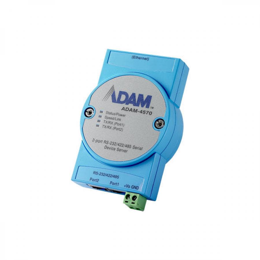 ADAM-4570-CE 2포트 산업용 시리얼 디바이스 서버, 오토-센싱 이더넷포트