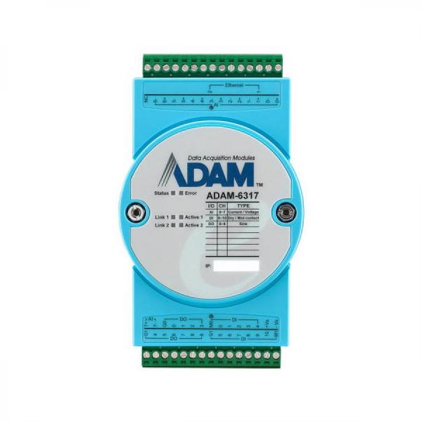 디바이스마트,커넥터/PCB > D-SUB 커넥터 > 조합형,어드밴텍,ADAM-6317-A1 IoT Modbus/OPC UA 이더넷 I/O 모듈,OPC UA는 Modbus I/O 사용자가 산업용 IoT 세계에 액세스할 수 있도록 지원 / OPC UA I/O는 게이트웨이 없이 SCADA와 클라우드를 연결하여 OT와 IT 융합을 가속화