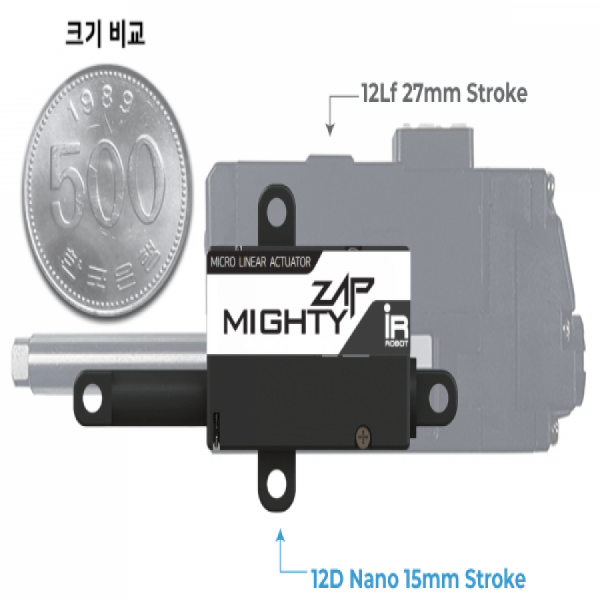 디바이스마트,기계/제어/로봇/모터 > 모터류 > 액추에이터 > 리니어서보 액추에이터,아이알로봇,12D-7S-15,정격부하 : 7N / 스트로크 : 15mm / 모터전압 : 12V / 최고속도 : 30mm/s