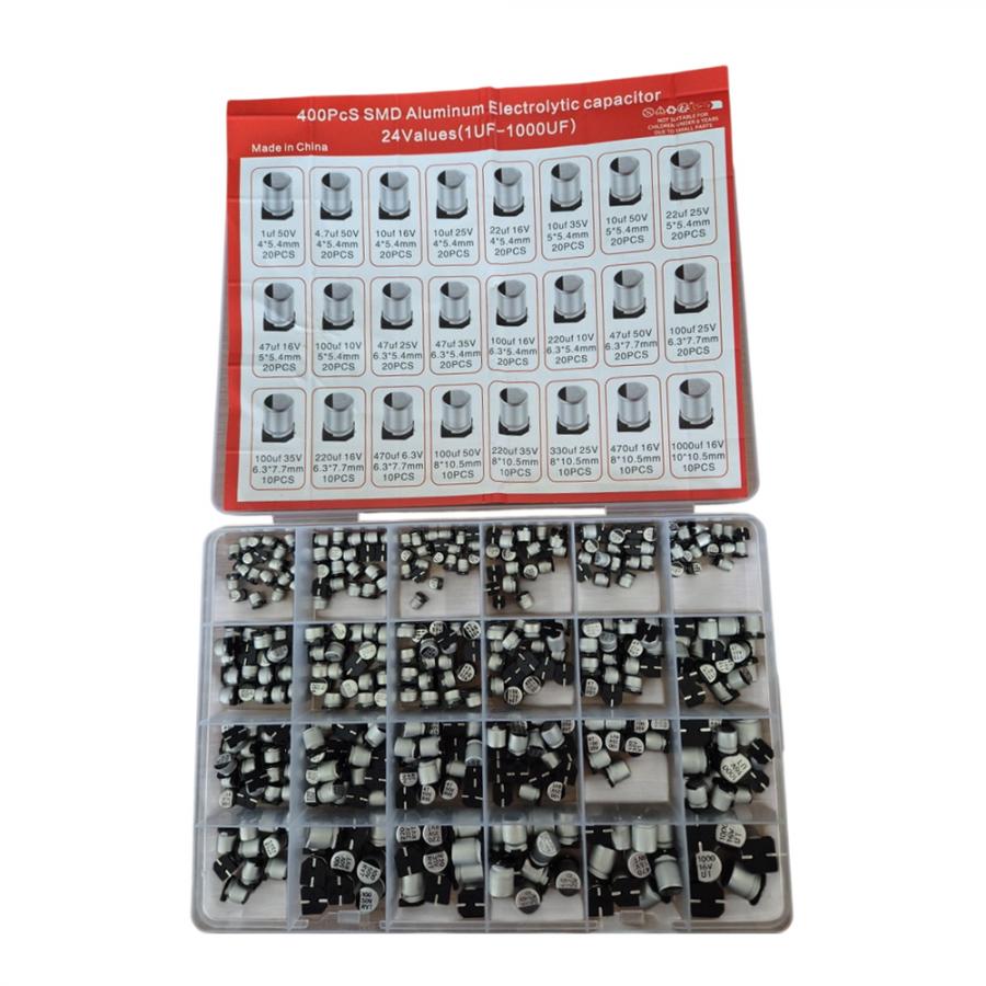 SMD 전해콘덴서 24종 1uF ~ 1000uF 샘플키트 (PN-CSAEC-400)