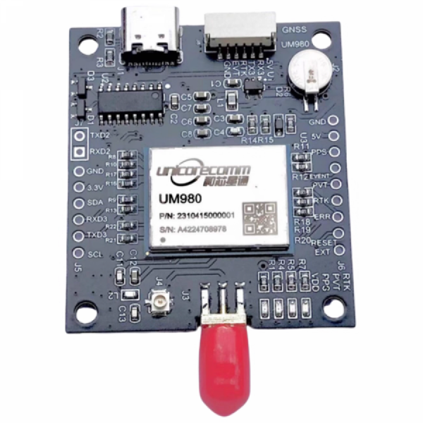 디바이스마트,MCU보드/전자키트 > 통신/네트워크 > GNSS/GPS > 정밀/고성능 GPS 모듈,SZH,Unicore UM980 멀티밴드 GNSS RTK 보드 [UB-ZED04],동작전압 5V / GPS·GLONASS·Galileo·BeiDou·QZSS 지원 / 멀티밴드 RTK 정밀측위 / 위치정확도 ±1cm / 콜드스타트 