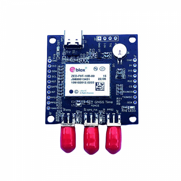 디바이스마트,MCU보드/전자키트 > 통신/네트워크 > GNSS/GPS > 정밀/고성능 GPS 모듈,SZH,u-blox ZED-F9T-10B 1PPS GNSS 보드 [UB-ZED11],나노초급 정밀 타이밍 GNSS 모듈 / GPS·GLONASS·Galileo·BeiDou·QZSS 다중위성 지원 / L1·L2·L5 다중 주파수 기반 초정밀 시간 동기화 / 차분 모드 지원으로 고정밀 로컬 타이밍 구현 / 5G 네트워크 및 기지국 동기화용