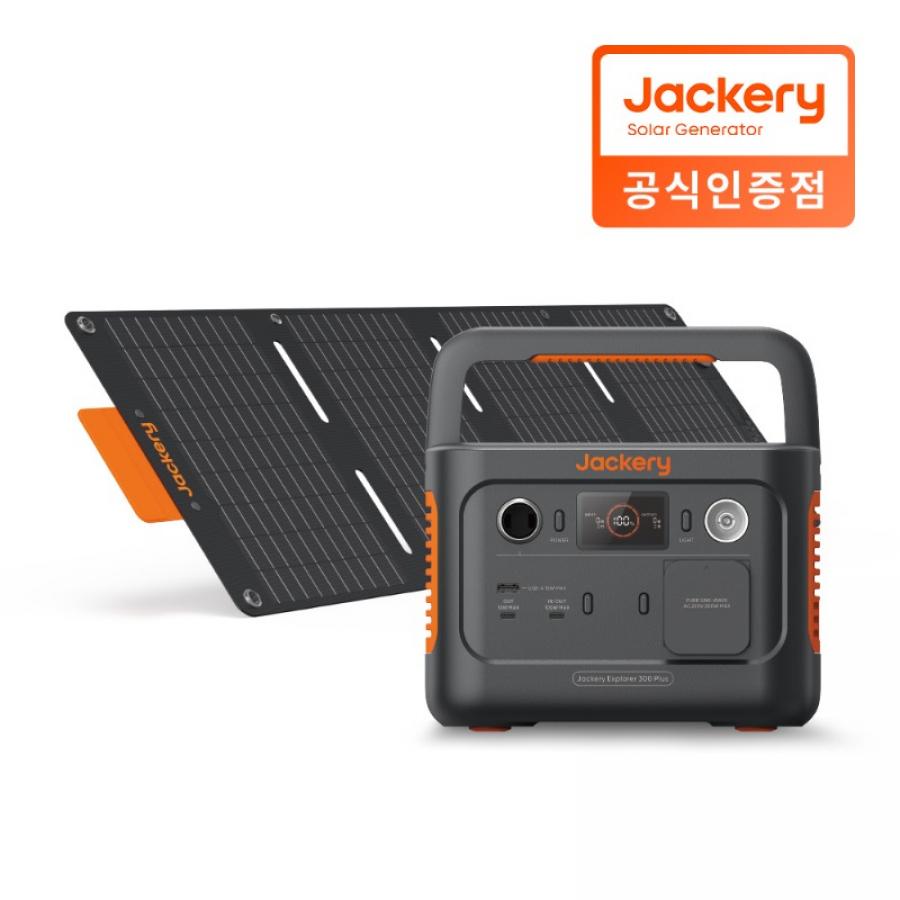 잭커리 휴대용 파워뱅크 300 Plus + 40W Mini 태양광 패널 SET