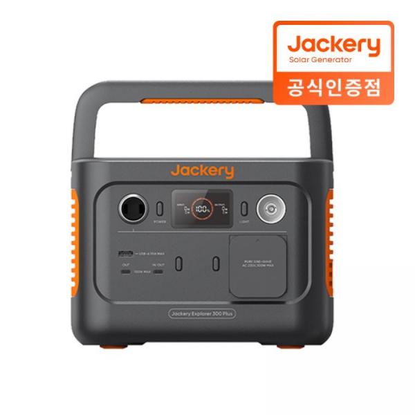 디바이스마트,EV 전기차/캠핑카/그린에너지 > 배터리/충전기/인버터 > 파워뱅크,Jackery,잭커리 휴대용 파워뱅크 300 Plus,차박·캠핑용 보조배터리 / 용량 288Wh / 배터리: 리튬인산철(LiFePO4) / 정격출력 300W, 순간 최대 600W / 출력포트: AC 220V ×1, USB-A 5V-3A(15W), USB-C ×2(최대 100W), DC 12V-10A / 무게 3.75kg / 크기 230 × 155 × 167mm