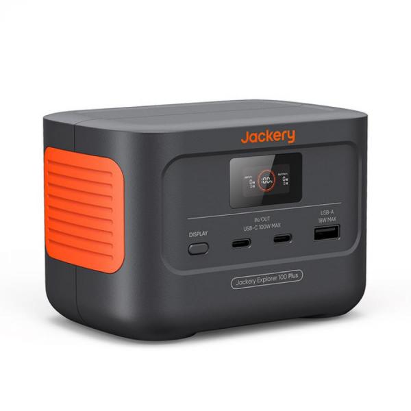 디바이스마트,EV 전기차/캠핑카/그린에너지 > 배터리/충전기/인버터 > 파워뱅크,Jackery,잭커리 휴대용 파워뱅크 100 Plus,차박·캠핑용 보조배터리 / 용량 99.2Wh (6.2Ah/16V) / 배터리: LiFePO4 인산철 / USB-A 18W / USB-C 100W 출력(PD), 입력 최대 100W / 태양광 입력 100W / 무게 965g / 크기 12.6 × 8.65 × 8.7cm / 수명 2000회 사이클 후 80% 유지