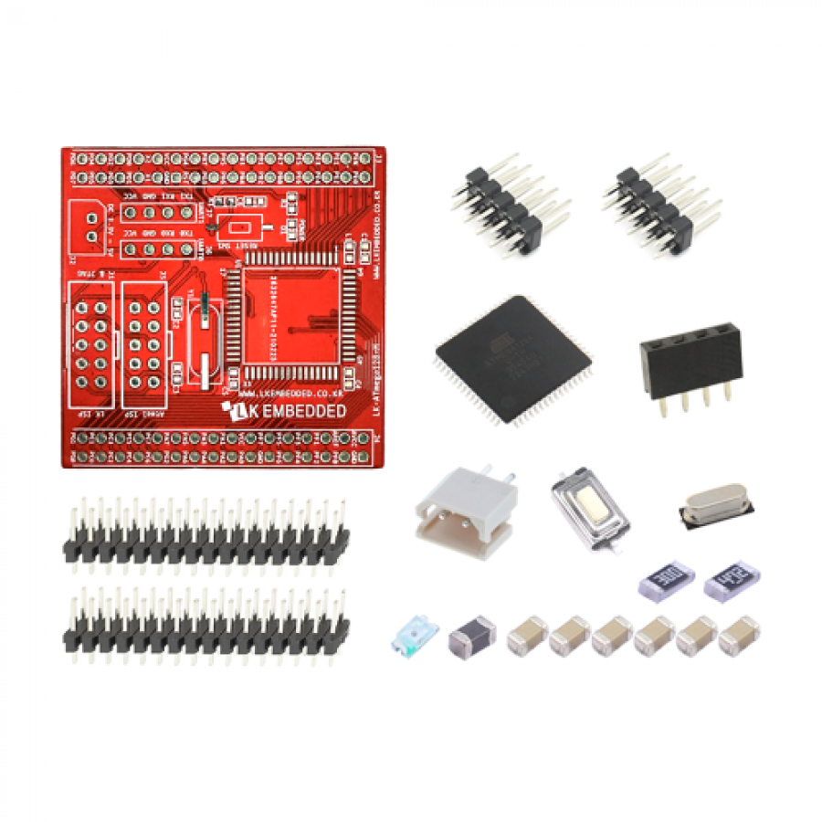 AVR ATmega128 실습 개발모듈 정사각형 (반제품)