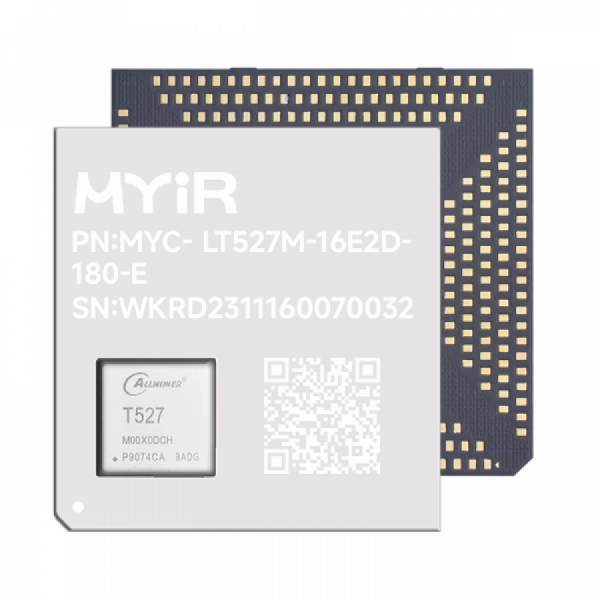 디바이스마트,MCU보드/전자키트 > 프로세서/개발보드 > ARM > 기타,MYiR,Cortex-A55 Development Board [MYC-LT527M-16E2D-180-E],T527 AI Platform SoC: Octa-core ARM Cortex-A55 with Up to 2 TOPs NPU for Enhanced AI Computing