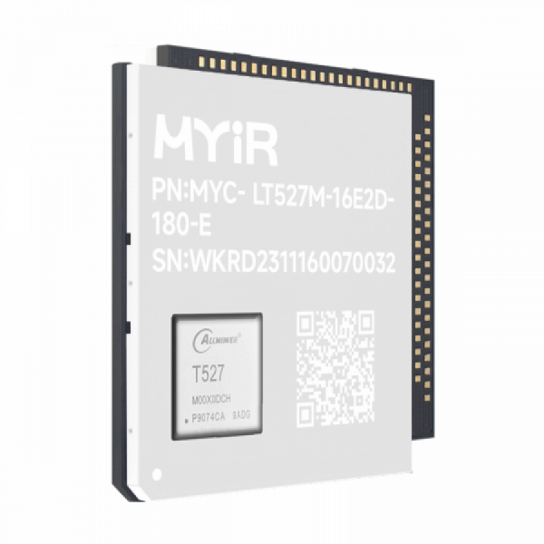 디바이스마트,MCU보드/전자키트 > 프로세서/개발보드 > ARM > 기타,MYiR,Cortex-A55 Development Board [MYD-LT527MN-32E4D-180-I],T527 AI Platform SoC: Octa-core ARM Cortex-A55 with Up to 2 TOPs NPU for Enhanced AI Computing