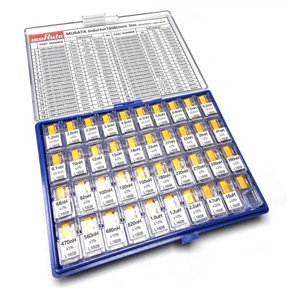 디바이스마트,RLC/수동소자 > 엔지니어 샘플키트 > 인덕터 키트 > 칩인덕터 키트,디바이스마트,칩인덕터1608(MURATA) LQW시리즈 39종 키트 (50개入),칩인덕터키트 / 1608 / 39종 / 50~200개 수량 옵션 선택