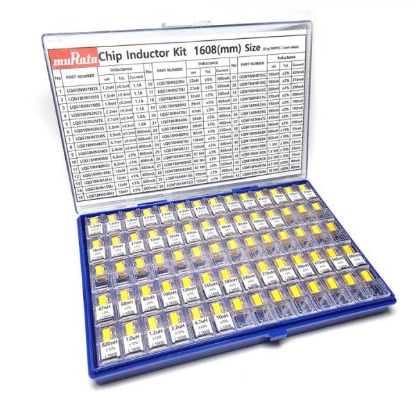 디바이스마트,RLC/수동소자 > 엔지니어 샘플키트 > 인덕터 키트 > 칩인덕터 키트,디바이스마트,칩인덕터1608(MURATA) 45종 키트 (50개入),칩인덕터키트 / 1608 / 45종 / 50~200개 수량 옵션 선택