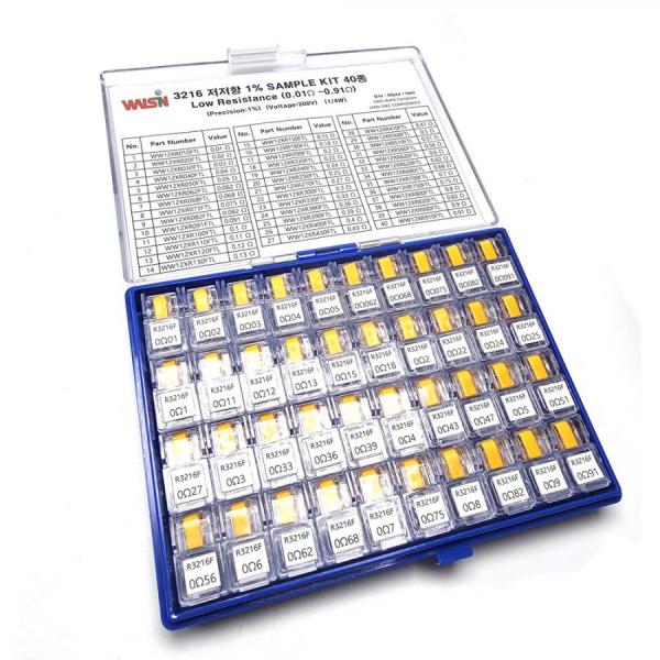 디바이스마트,RLC/수동소자 > 엔지니어 샘플키트 > 저항 키트 > 칩저항 키트,디바이스마트,칩저항 3216 1% 1/4W 저저항 40종 키트 (50개入),칩저항키트 / 3216 / 1% / 40종 / 50개입 & 100개입