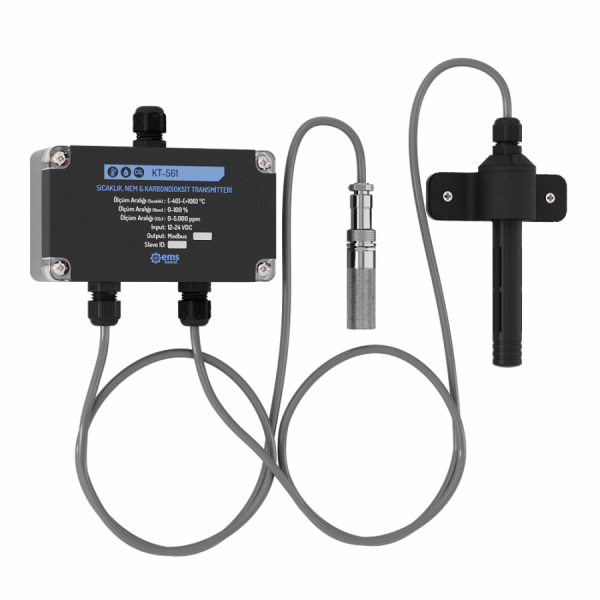 디바이스마트,계측기/측정공구 > 환경/이화학 측정장치 > 공기질/미세먼지,EMS KONTROL,KT-561 RS485 온습도+CO2 통합센서,환경의 온도, 상대 습도, 이산화탄소 값을 정밀하게 측정하여 원하는 표준의 출력 신호로 변환합니다.