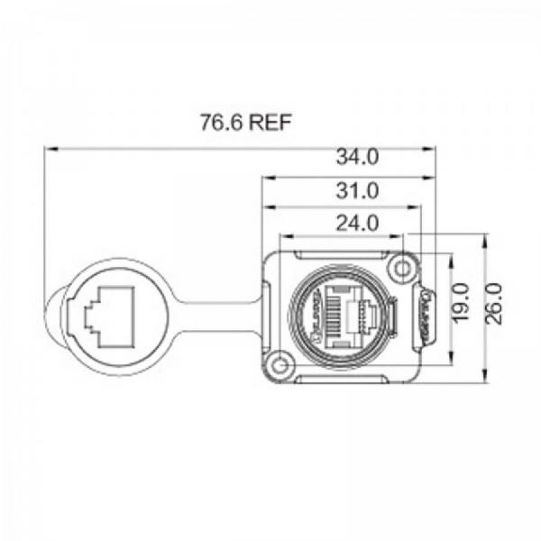 디바이스마트,커넥터/PCB > 산업/의료/방수 커넥터 > CNLINKO 방수 커넥터 > RJ45/광섬유,CNLINKO,RJ45 Cat3 방수 소켓 [LP-16-J/RJ45/113/SX-02-201],방수 RJ45 이더넷 / 시그널 커넥터 / 사각 소켓 / IP67 / Working Temperature: -25 - 85°C, 85% RH Max / Insulation Resistance: 500MΩ / Contact Resistance: 40mΩ