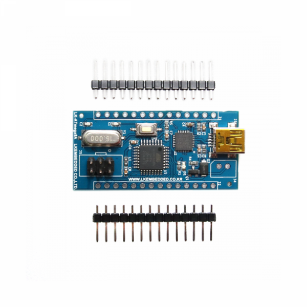 디바이스마트,MCU보드/전자키트 > 프로세서/개발보드 > AVR > ATMEGA8,LK EMBEDDED,ATmega8 개발 모듈,ATmega8 코어가 내장된 슬림형 AVR 개발모듈 / 16MHz 크리스탈 내장 / CP2102 트랜시버 IC 내장되어 USB 통신 가능 / 기본 LED 및 스위치 내장 / ISP 프로그래밍 및 JTAG 디버거 커넥터 제공 / 실험용 브레드보드 장착 가능
