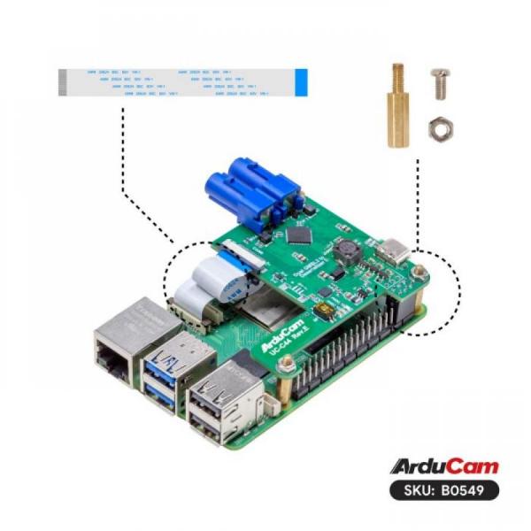 디바이스마트,오픈소스/코딩교육 > 라즈베리파이 > 라즈베리파이 카메라모듈/렌즈,ArduCAM,GMSL2 8MP Camera Extension Kit for Raspberry Pi [B0549],Sony IMX219 / 8MP GMSL2 고화질 카메라 모듈 / 해상도: 3280x2464 / 롤링 셔터 / 고정 초점(Stock 렌즈) / ADI SerDes 초저지연 전송 / 최대 15m 장거리 연결 / 단일 케이블(PoC) 방식