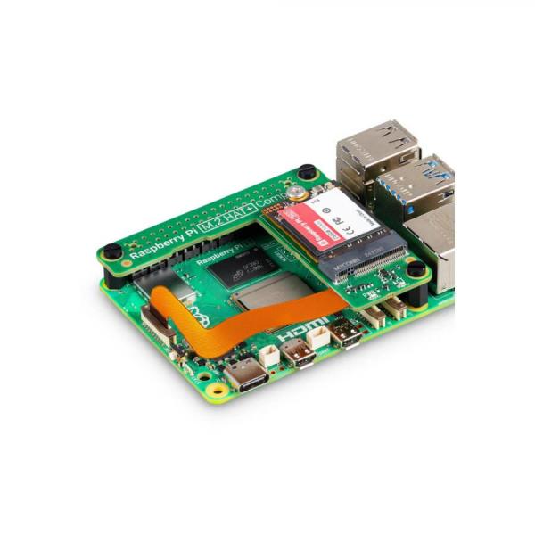 디바이스마트,오픈소스/코딩교육 > 라즈베리파이 > 라즈베리파이 확장보드/HAT,라즈베리파이,라즈베리파이5 M.2 HAT 컴팩트 (Raspberry Pi M.2 HAT+ Compact),SC1771 / 라즈베리파이 5 공식 케이스에 완벽하게 들어가는 M.2 확장 보드 / 별도 케이블 연결이 필요 없는 일체형(Rigid-Flex) PCB 설계 / M.2 2230 규격 NVMe SSD 전용 (2242 미지원) / 케이스 뚜껑을 닫고도 사용 가능 / PCIe 2.0 기반 고속 부팅 및 데이터 전송 지원