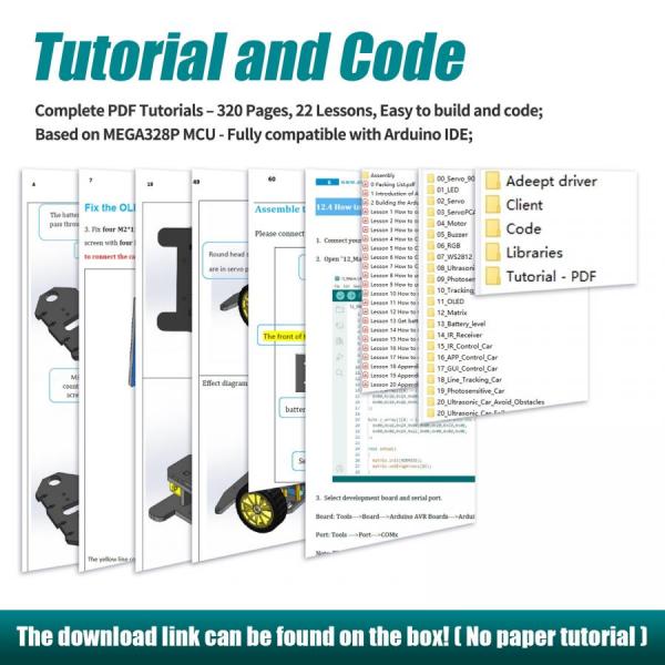 디바이스마트,오픈소스/코딩교육 > 아두이노 > 아두이노 교육용키트,Adeept,아두이노 호환 4WD 스마트 자동차 키트 [ADA038-4WD-OrdinaryWheel],아두이노 IDE 호환 / AI 기반 추적 로봇 키트 / 라인 트래킹, 라이트 트래킹, 장애물 회피 / STEM 교육, DIY 개발 / OpenCV 지원