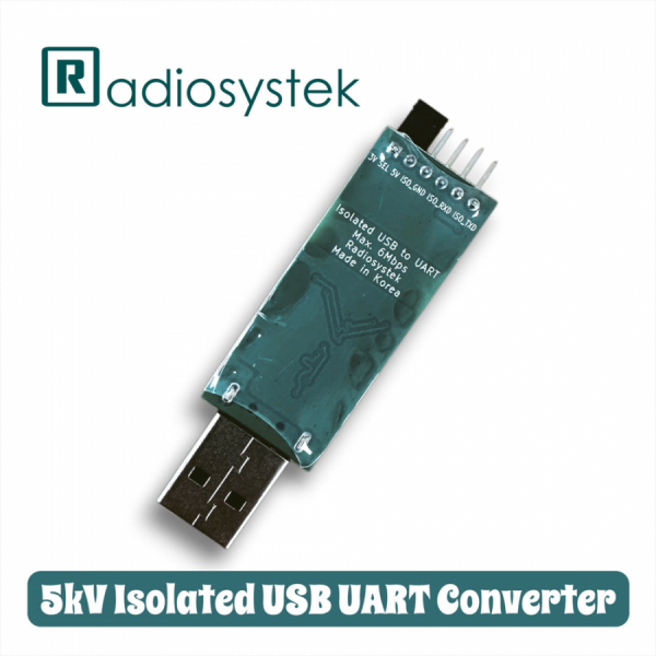 디바이스마트,MCU보드/전자키트 > 통신/네트워크 > USB관련,Radiosystek,Isolated USB UART 컨버터 모듈,Power & Signal line 5kVrms 절연 / 3V or 5V logic voltage select / 국내 설계 및 생산