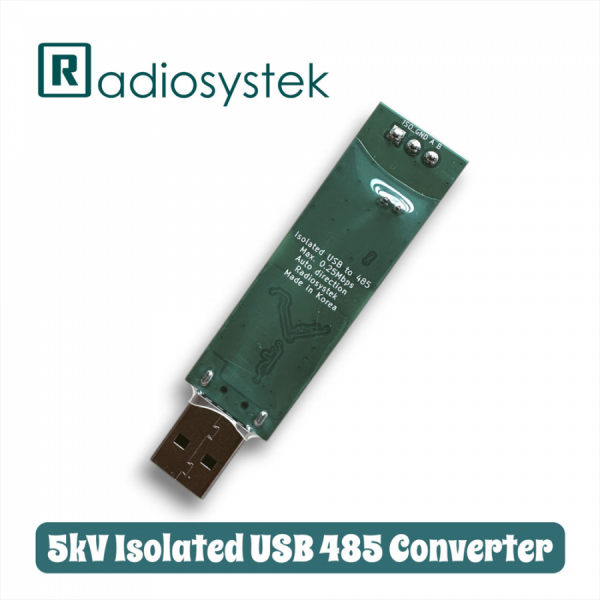 디바이스마트,MCU보드/전자키트 > 통신/네트워크 > USB관련,Radiosystek,Isolated USB 485 컨버터 모듈,Power & Signal line 5kVrms 절연 / Max. Serial Baud Rate (Throughput) : 6 Mbps / 국내 설계 및 생산