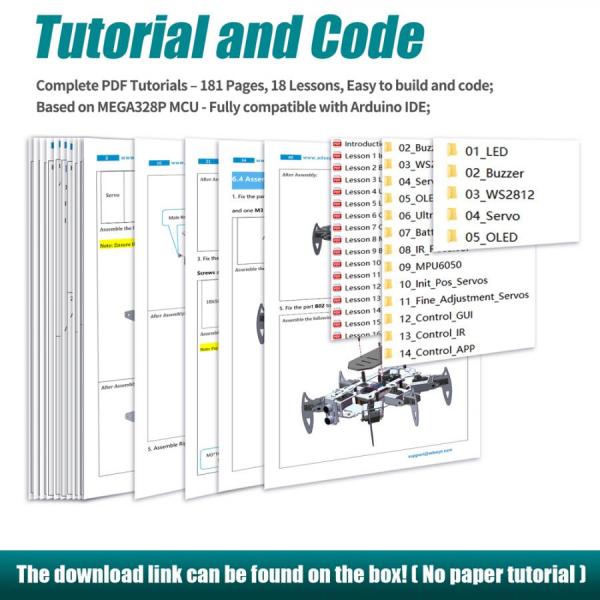 디바이스마트,오픈소스/코딩교육 > 아두이노 > 아두이노 교육용키트,Adeept,아두이노 호환 6족 거미 로봇 키트 [ADA033-Metal],바이오닉 로봇 키트 / 아두이노 프로그래밍 / OLED 디스플레이 내장 / WiFi/IR 리모컨, 파이썬/앱 지원, STEM 교육용
