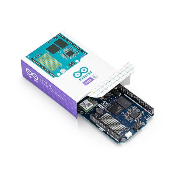 디바이스마트,오픈소스/코딩교육 > 아두이노 > 아두이노 정품 보드/쉴드/키트,아두이노,Arduino UNO Q (4GB),ABX00173 / 4GB 버전 / 리눅스와 아두이노의 만남, 듀얼 브레인 하이브리드 보드 / Qualcomm QRB2210(쿼드코어 MPU) + STM32U585(MCU) 탑재 / 리눅스 데비안 OS 및 Arduino App Lab 지원 / 4GB RAM, 32GB eMMC 내장 / Wi-Fi 5, BT 5.1, USB-C PD / 활용: AI 비전/음성, 고성능 로보틱스, 엣지 컴퓨팅