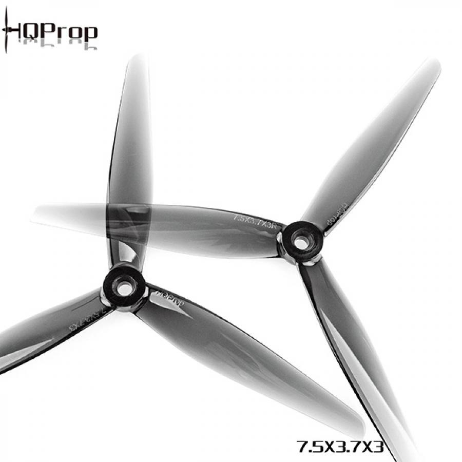 HQProp 7.5인치 프롭 7.5X3.7X3 라이트 그레이 (2CW+2CCW) - Poly Carbonate(회색) [SKU00039]