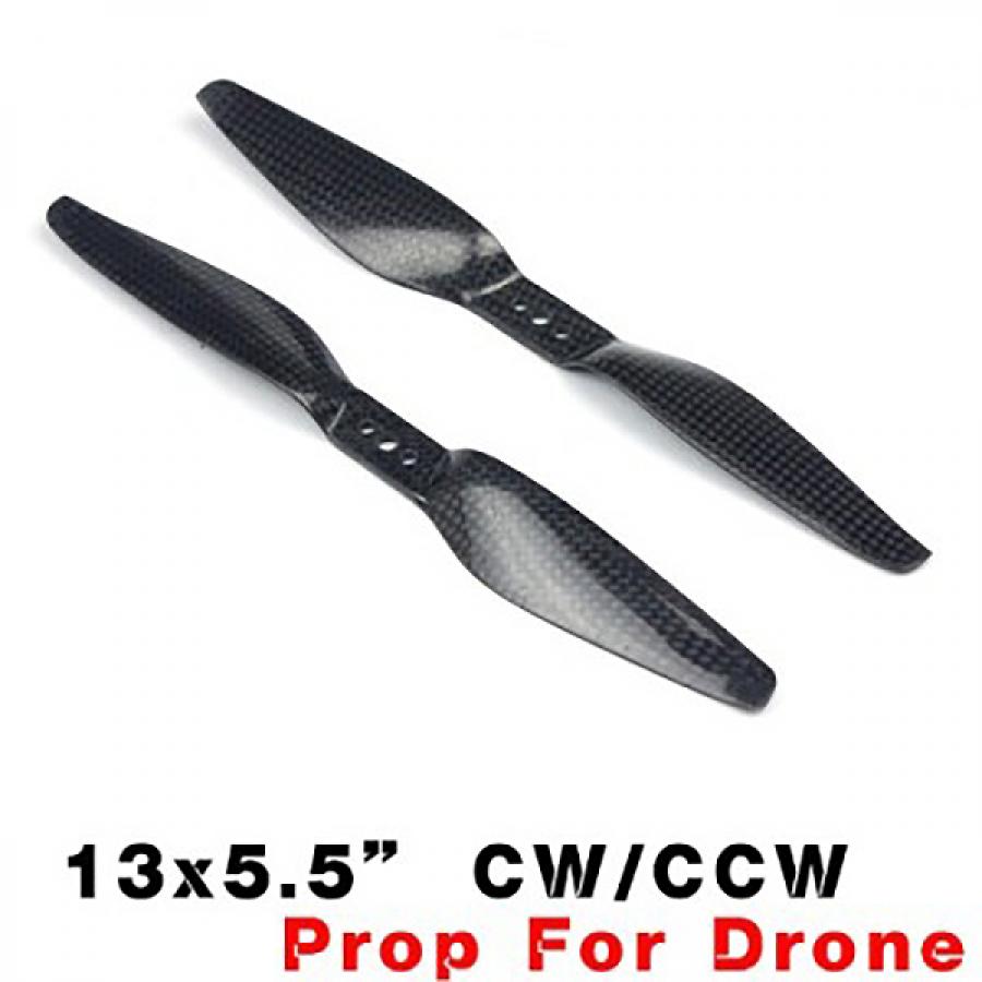 13x5.5 3K Carbon Fiber Propellers CW/CCW 1 Pair (Light Weight)