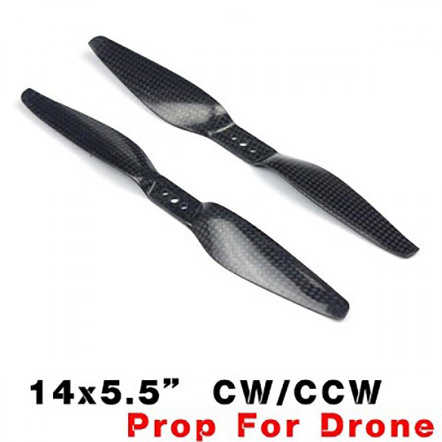 14x5.5 3K Carbon Fiber Propellers CW/CCW 1 Pair (Light Weight)